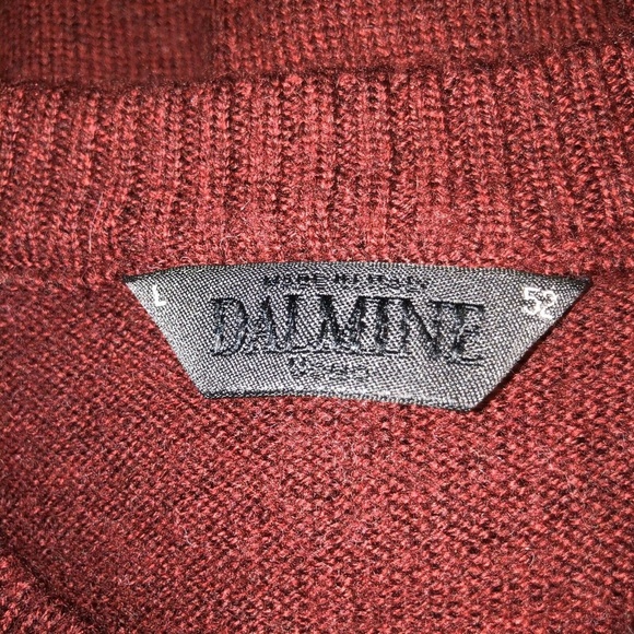 Dalmine Merino Wool Sweater Argyle Italy Vintage - Picture 3 of 5